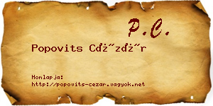 Popovits Cézár névjegykártya
